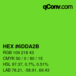 颜色代码: HEX #6DDA2B | qconv.com
