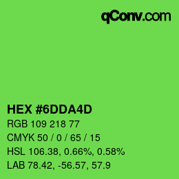 カラーコード: HEX #6DDA4D | qconv.com
