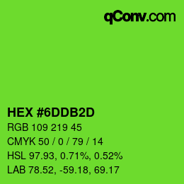 カラーコード: HEX #6DDB2D | qconv.com
