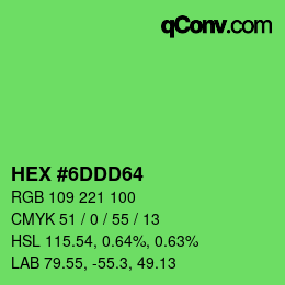 Color code: HEX #6DDD64 | qconv.com