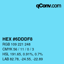 Color code: HEX #6DDDF8 | qconv.com