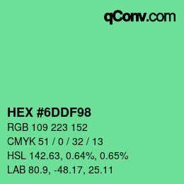 Color code: HEX #6DDF98 | qconv.com