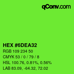 Color code: HEX #6DEA32 | qconv.com