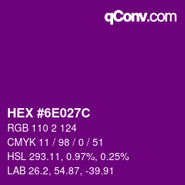Color code: HEX #6E027C | qconv.com