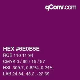 Color code: HEX #6E0B5E | qconv.com