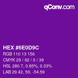Color code: HEX #6E0D9C | qconv.com