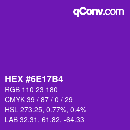 Color code: HEX #6E17B4 | qconv.com