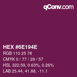 Color code: HEX #6E194E | qconv.com