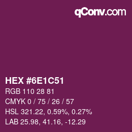 Color code: HEX #6E1C51 | qconv.com