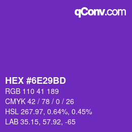 Color code: HEX #6E29BD | qconv.com