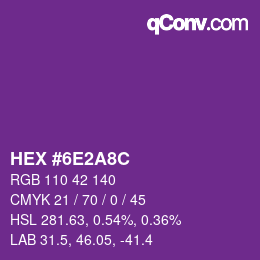 Color code: HEX #6E2A8C | qconv.com