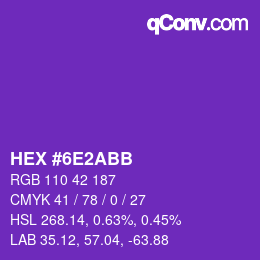 Color code: HEX #6E2ABB | qconv.com