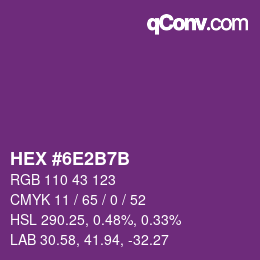 颜色代码: HEX #6E2B7B | qconv.com