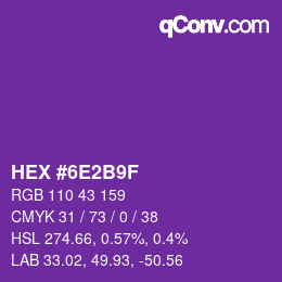 Color code: HEX #6E2B9F | qconv.com