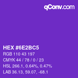 Color code: HEX #6E2BC5 | qconv.com