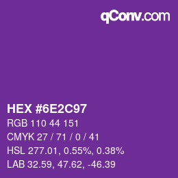 Color code: HEX #6E2C97 | qconv.com