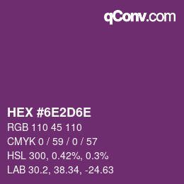 Color code: HEX #6E2D6E | qconv.com