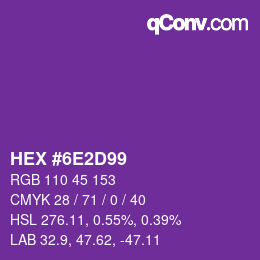 Color code: HEX #6E2D99 | qconv.com