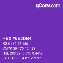 颜色代码: HEX #6E2DB4 | qconv.com