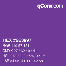 Color code: HEX #6E3997 | qconv.com