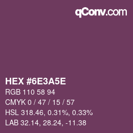 Color code: HEX #6E3A5E | qconv.com