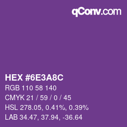Farbcode: HEX #6E3A8C | qconv.com