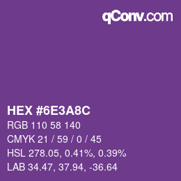 Color code: HEX #6E3A8C | qconv.com