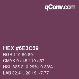 Color code: HEX #6E3C59 | qconv.com