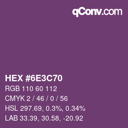 Color code: HEX #6E3C70 | qconv.com