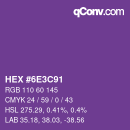 Color code: HEX #6E3C91 | qconv.com