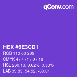 Color code: HEX #6E3CD1 | qconv.com