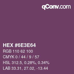 Color code: HEX #6E3E64 | qconv.com