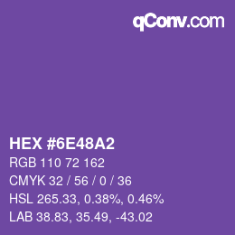カラーコード: HEX #6E48A2 | qconv.com