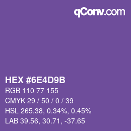 Color code: HEX #6E4D9B | qconv.com