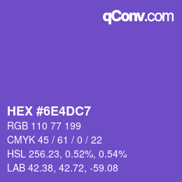 Color code: HEX #6E4DC7 | qconv.com
