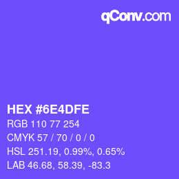 Color code: HEX #6E4DFE | qconv.com