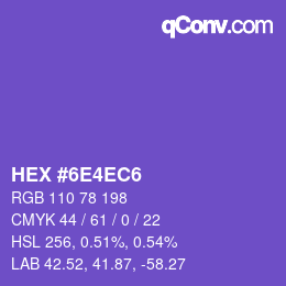 Color code: HEX #6E4EC6 | qconv.com