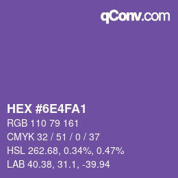 Color code: HEX #6E4FA1 | qconv.com