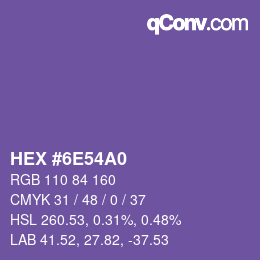 Color code: HEX #6E54A0 | qconv.com