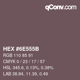 Color code: HEX #6E555B | qconv.com