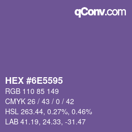Color code: HEX #6E5595 | qconv.com