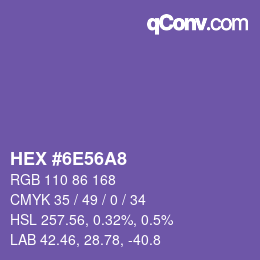 Color code: HEX #6E56A8 | qconv.com