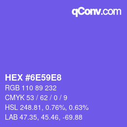 Color code: HEX #6E59E8 | qconv.com