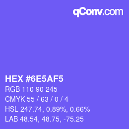 カラーコード: HEX #6E5AF5 | qconv.com