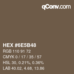 Color code: HEX #6E5B48 | qconv.com