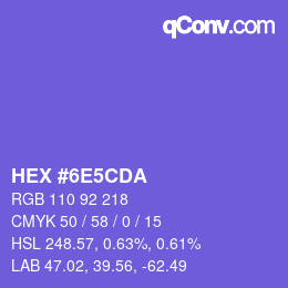 Color code: HEX #6E5CDA | qconv.com