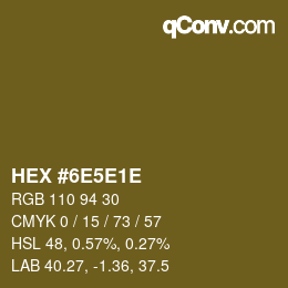 Color code: HEX #6E5E1E | qconv.com