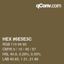 Código de color: HEX #6E5E3C | qconv.com