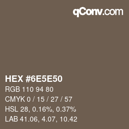 Color code: HEX #6E5E50 | qconv.com