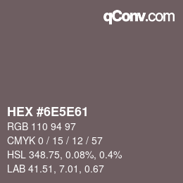 Color code: HEX #6E5E61 | qconv.com